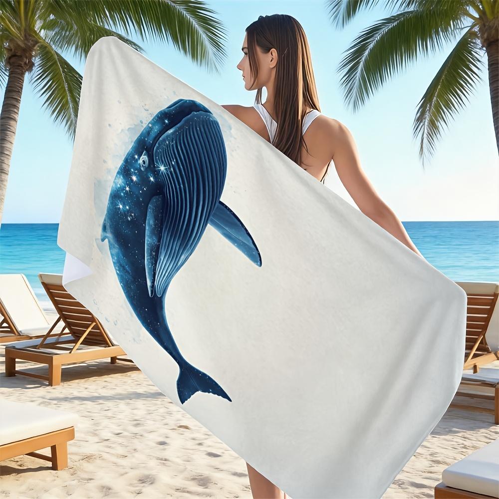 

Galaxy Whale Beach Towel Single Sided 2D Print Soft Microfiber Beach Towel Beach Pool Spa Bathroom Ocean Decor Serene Vibe Gift W40*H60(CM)