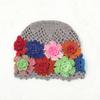 New colorful flower hand-crocheted pullover hat women's outdoor versatile temperament warm head hat