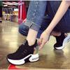 New Ladies Sneakers Spring Sequin Casual Women's Platform High Heels Wedge Heel Heightening Knitted Ladies Vulcanized Shoes