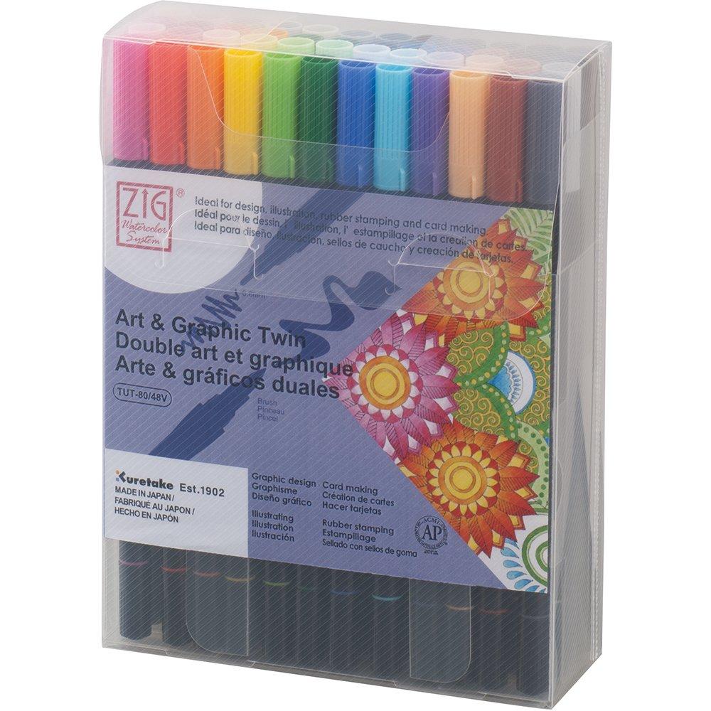 

Ручка Kuretake ZIG Art Graphic Twin 48 цветов на водной основе и TUT-8048V