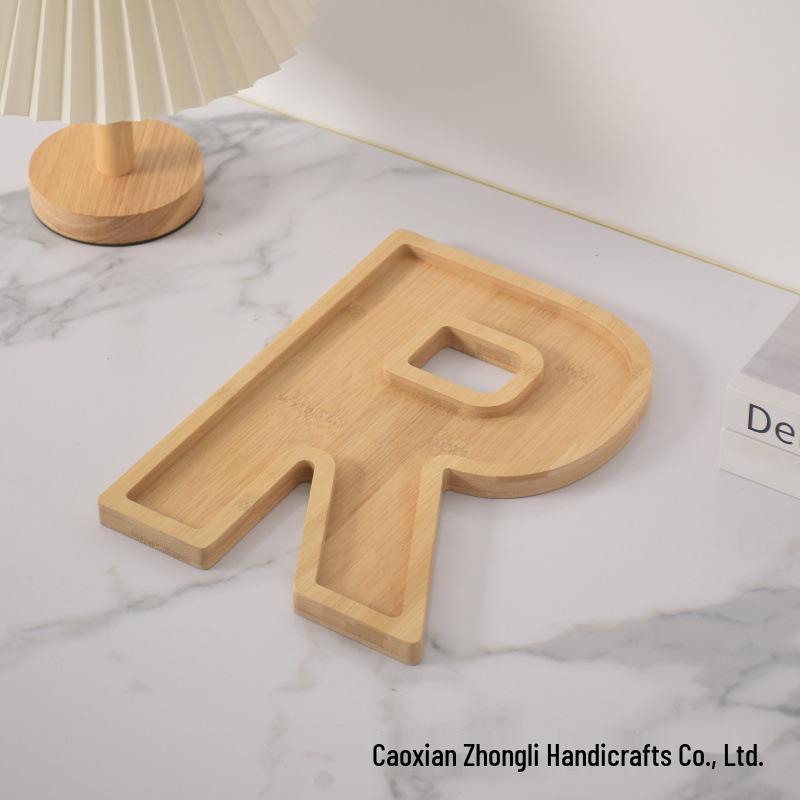 Bamboo Wood Letter Tray for Parties and Celebrations: Dessert, Deli, Fruit, or Dinner Plate