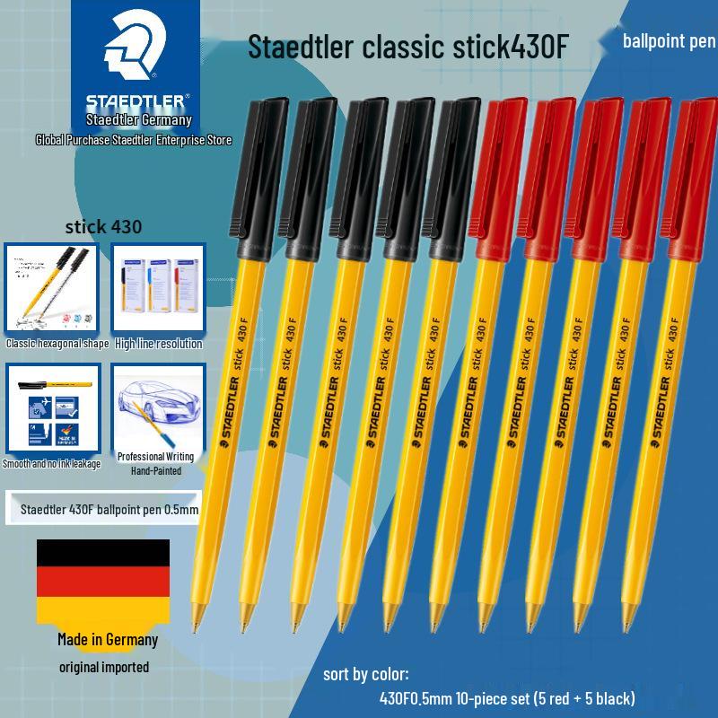 German Warrior Armor Ballpoint Pen - Classic Stick 430, 0.5/0.7mm, Red/Blue/Black Ink