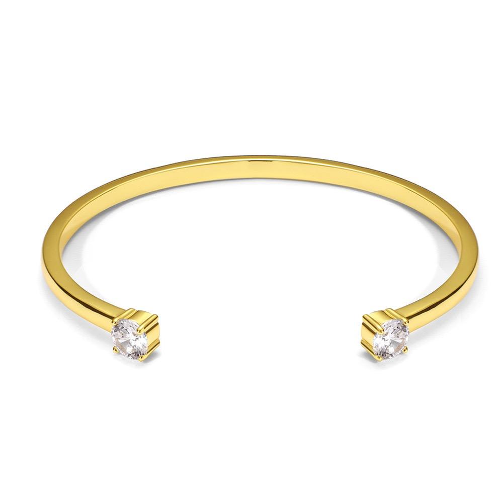 New Classic Fashion Inlaid Zircon Open Bracelet, Simple Luxury Engagement Wedding Fashion Jewelry Gift for Women