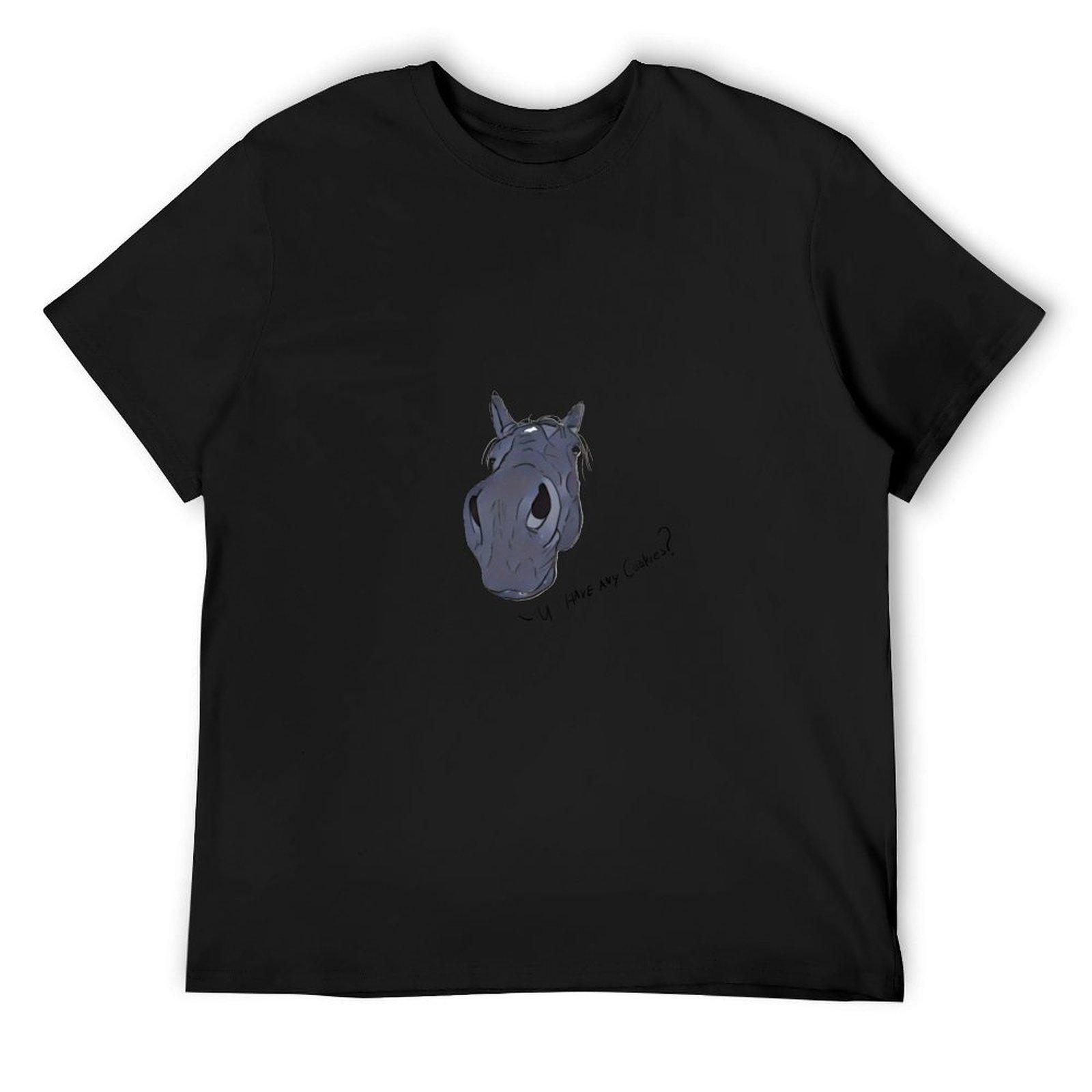 

a horse demands a cookie T-Shirt vintage clothes summer tops t shirts men 4XL