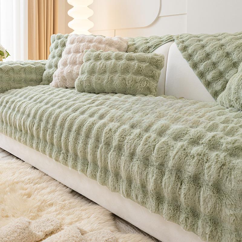 

Утолщенная флисовая диванная подушка, нескользящий кожаный чехол для дивана, плюшевая подушка с кроликом, высококачественная скандинавская простая зимняя подушка 70*70cm