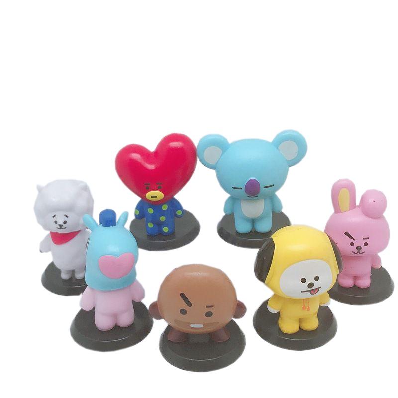 Exquisite 7pcs Set Of Kpop Bangtan Boys Star Figure Dolls For Unique Decor