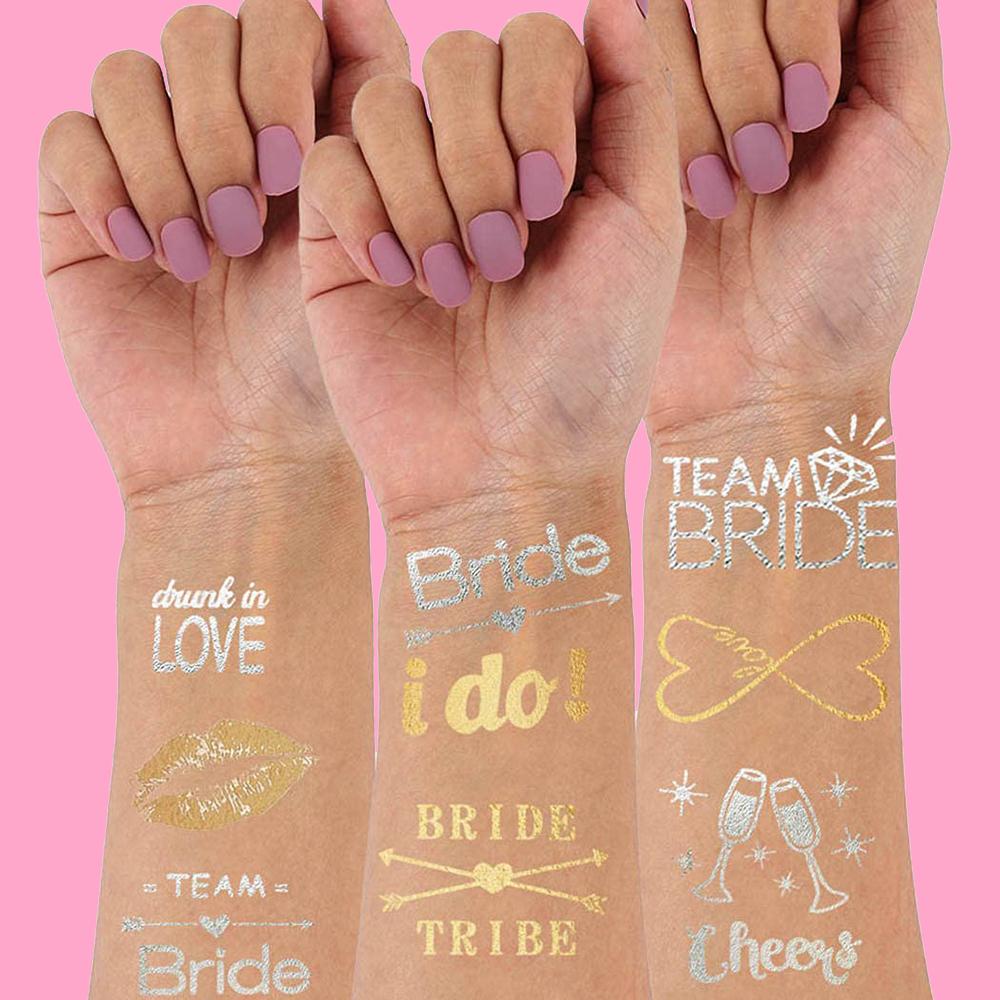 Bachelorette Party Temporary Tattoos Team Bride To Be Rose Gold Tattoo Stickers Bridesmaid Bridal Shower Hen Night Wedding Favor