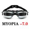 Myopia Goggles, Swimming Goggles, Silicone Swimming Goggles, Anti-Fog And Waterproof Men'S And Women'S Large-Frame Electroplated Glasses