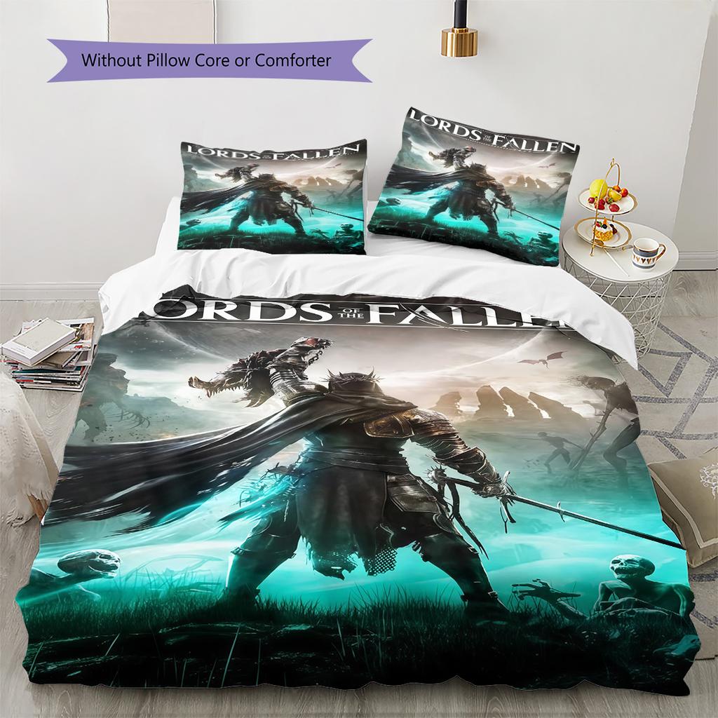 Action role-playing Pattern Bedding Quilt Set Quilt Cover Pillowcase Home Decoration Birthday Gift (1 * duvet cover + 2 * pillowcase, without core)