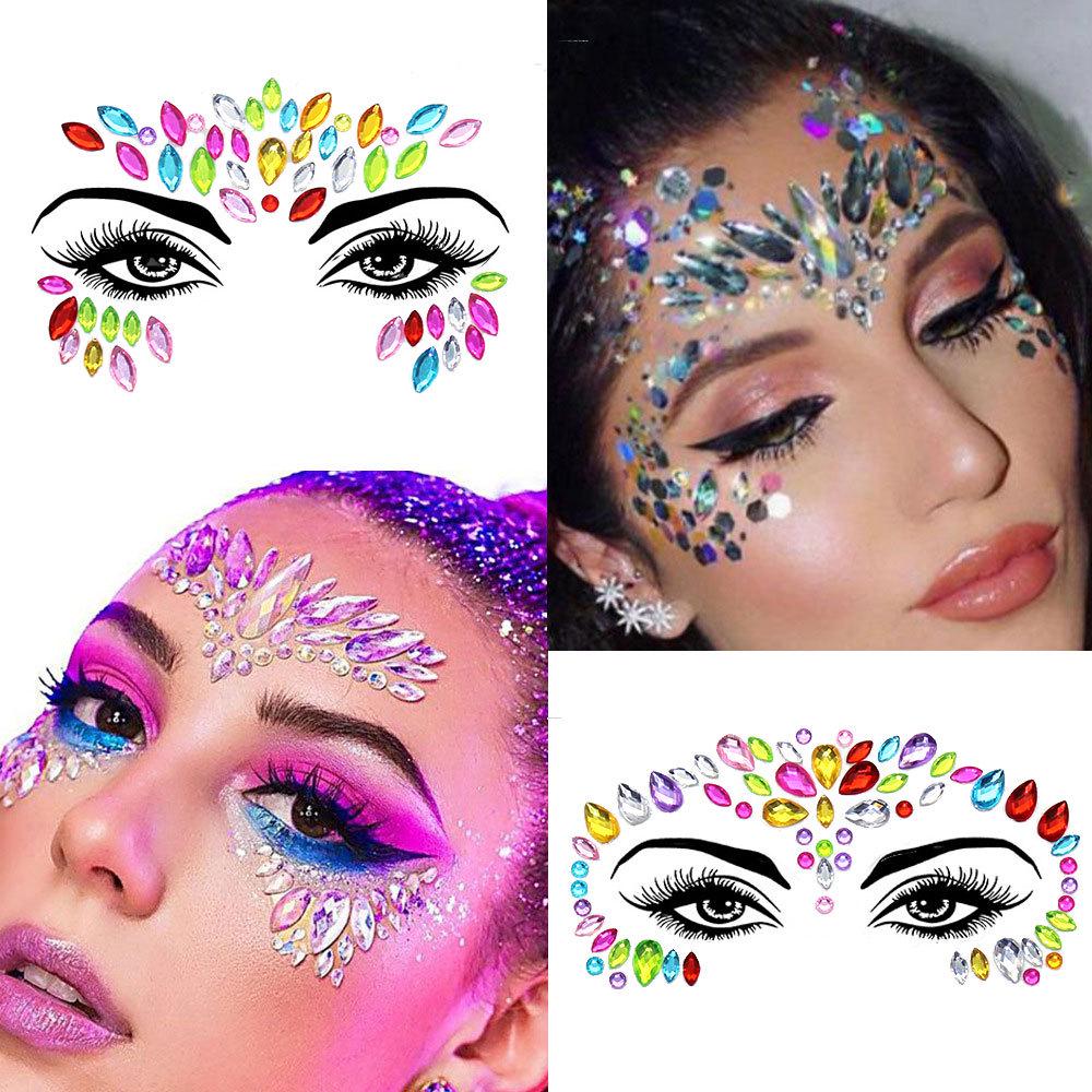 Waterproof Gem & Diamond Face Stickers for Makeup & Festivals