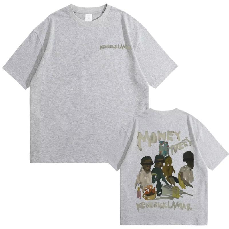 New Hot Sale Rapper Kendrick Lamar Good Kid Money Trees Tshirts Unisex Hip Hop Vintage Oversized Tshirt Unisex Pure Cotton T Shirts
