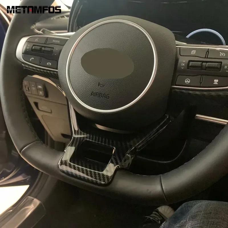Interior Accessories For Kia K5 Optima DL3     2024 2025 Carbon Fiber Steering Wheel Cover Trim Decoration Frame