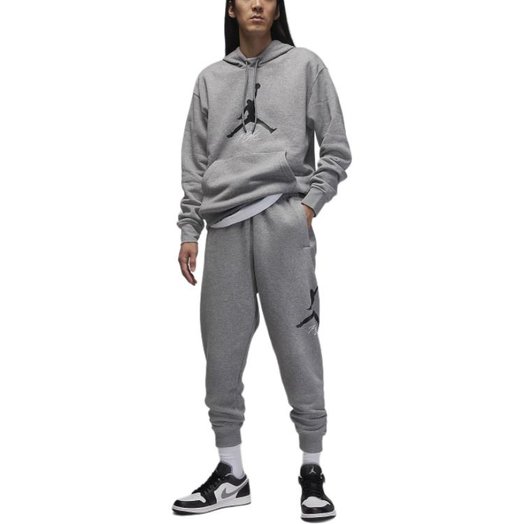 Jordan Logo Casual Cuffed Knit Joggers Men Bottoms Gray FD7346-091