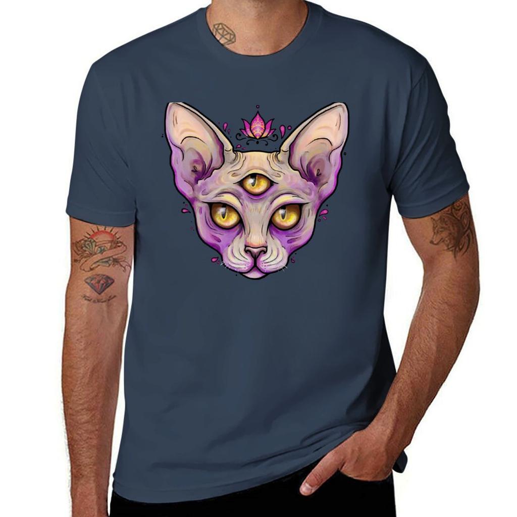Third Eye Sphynx Tshirt Casual Daily Wear Short Sleeve Top