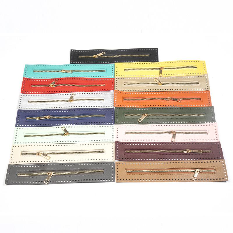 1PC PU 27cm Craft Supplies High Quality Double Sided for DIY Bags Leather Zipper Solid Zipper Sewing Accessories