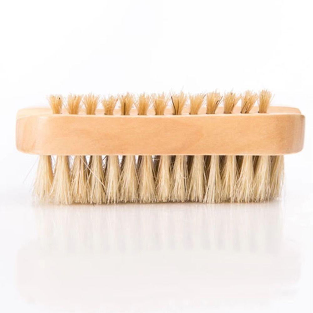 2Pcs Bamboo Handle Nail Art Scrubbing Brush Bristles/Sisal Nail Gap Cleaning Tool  Kitchen Cleaning