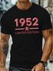 1952 Limited Edition Starunisex Casual T-shirt met Ronde Hals en Korte Mouwen voor de Zomer, Grote Maat