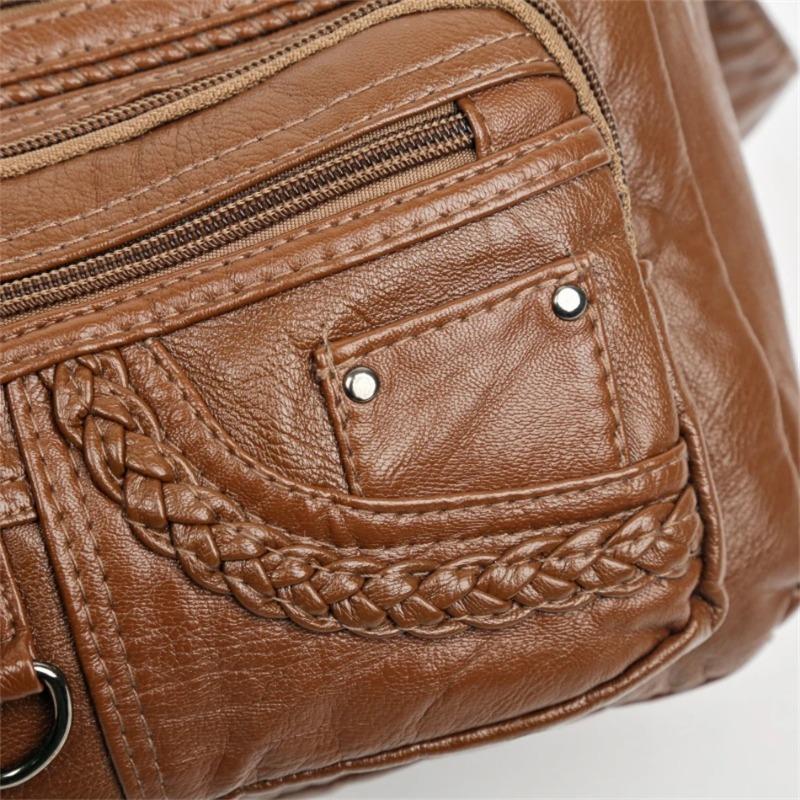 Vintage Pu Leather Luxury Purses and Handbags High Quality Women's Bag Design Multi-pocket Ladies Crossbody Shoulder Bags