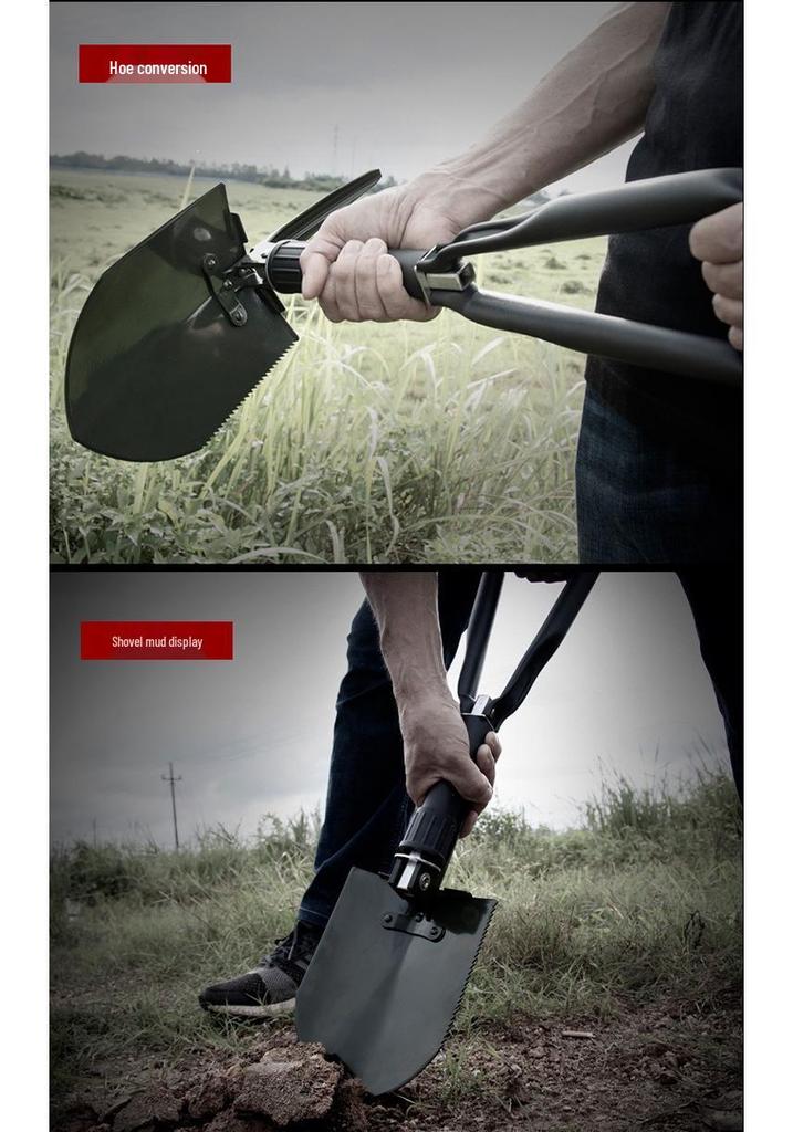 Changlin Multi-Functional Manganese Steel Military Shovel, Small & Large, for Outdoor, Camping, Fishing, Car Emergency, Self-Defense