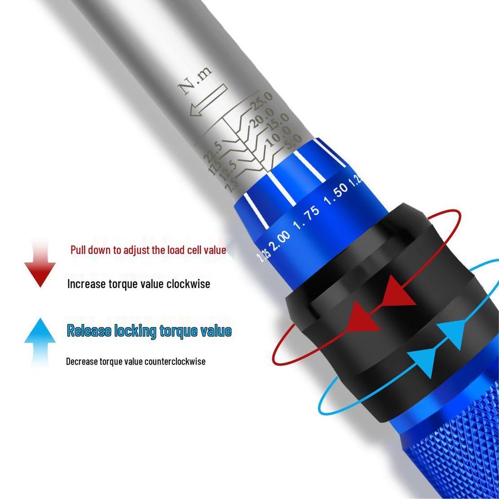 1/4" Adjustable Torque Wrench 5-25NM Preset Quick Release Set