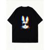 White T Shirt With Rainbow Bunny Print For Casual Wear
