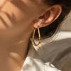 Niche Personality U-Shaped Embossed Ear Cuff Earrings - 18k Gold-Plated Stainless Steel