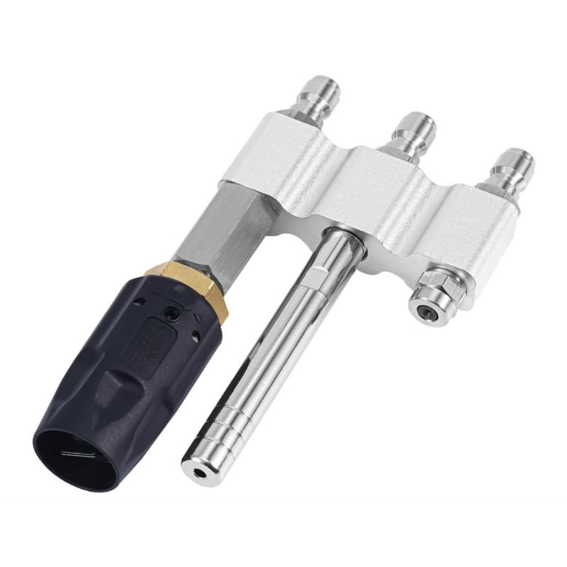 Stainless Steel Adjustable Nozzle with 1/4inch Quick Connection Pressure Washer Nozzle for Washing Garden Vehicle Floor