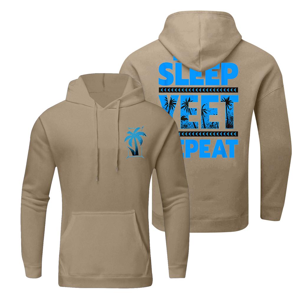 Wiosenna męska bluza z kapturem z nadrukiem, codzienna, luźna, opadające ramiona