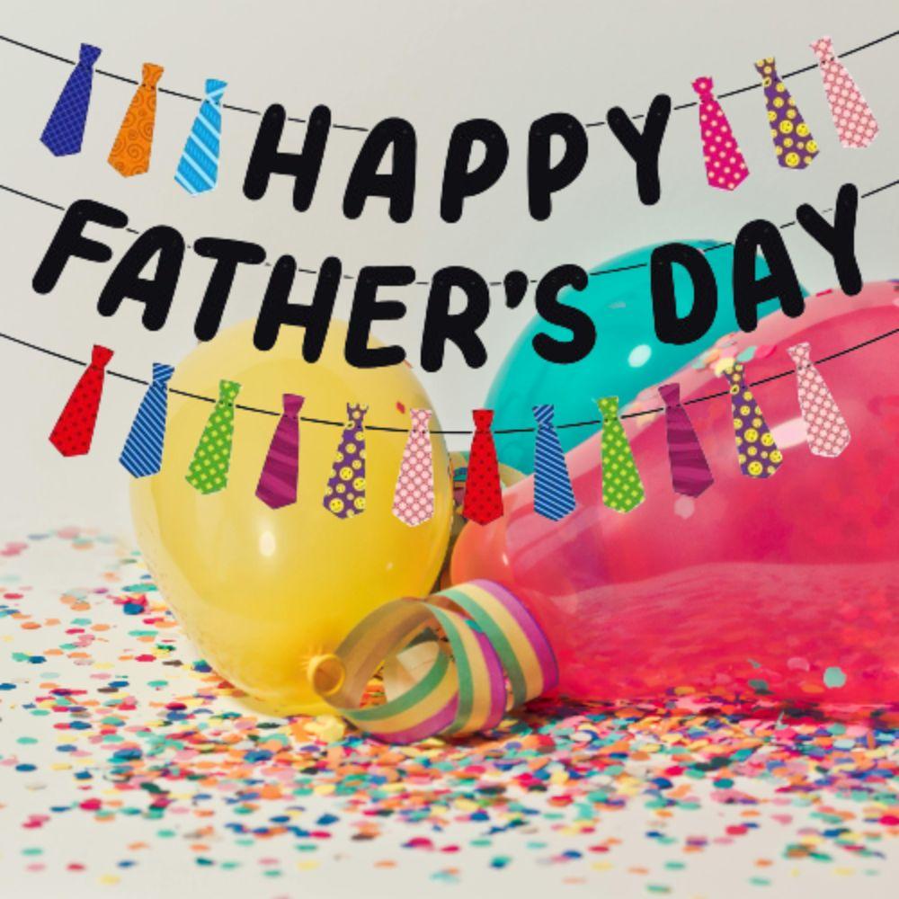 Colorful Father's Day Letter Banner Festival Father's Day Ornament Tie Hanging Banner  Party Favors