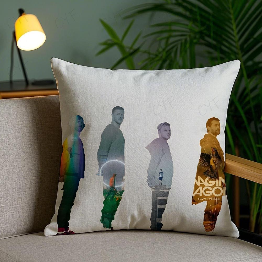 Imagine D-Dragons Band Pillow Case Anti-Dustmite Pillowcase Invisible Zipper Silky Short Plush Sofa Cushion Cover