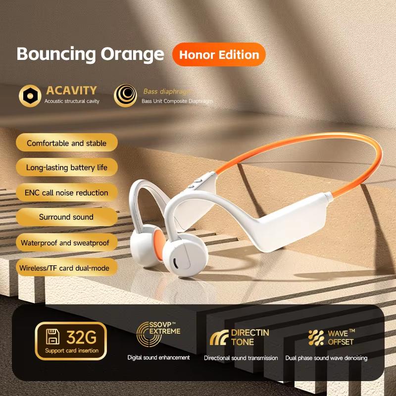 Bone Conduction Headset Wireless Swimming Sports Headphone IPX8 Bluetooth 5.4 With Mic Waterproof Exercise Fitness