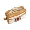 Bally Gare Striped Suede Embroidered Logo Zipper Closure Fabric Crossbody Bag Men Bags Beige 6304838