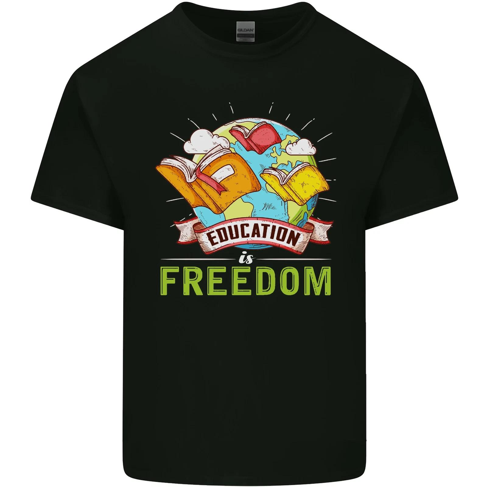 Education Is Freedom Teaching Teacher Kids T-Shirt Childrens L