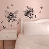 Bee Butterfly Floral Toilet Wall Sticker Self-Adhesive Waterproof Removable for Bedroom Living Room Background Wall Home Decor Art