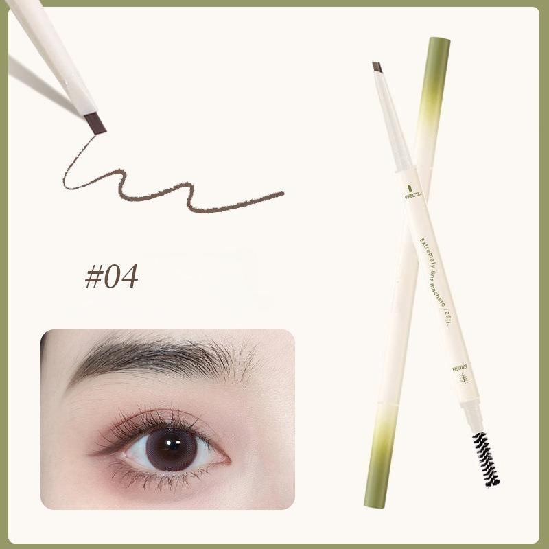 Dwugłowy automatyczny ołówek do brwi wodoodporny i odporny na pot, trwały, nie rozmazuje się, pędzel do brwi dla początkujących, kosmetyki, kolor, trójwymiarowy