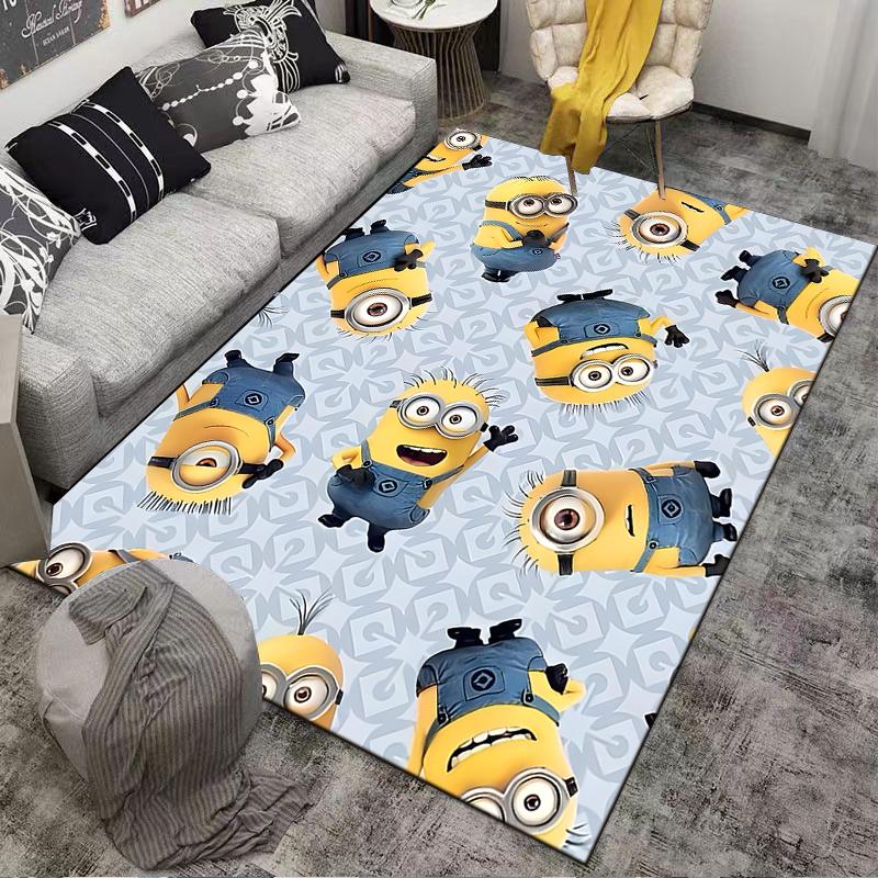 Tappeto con Personaggio dei Cartoni Animati con Design Giallo dei Minions per Arredamento Casa Adatto per l'uso come antiscivolo per soggiorno camera da letto divani