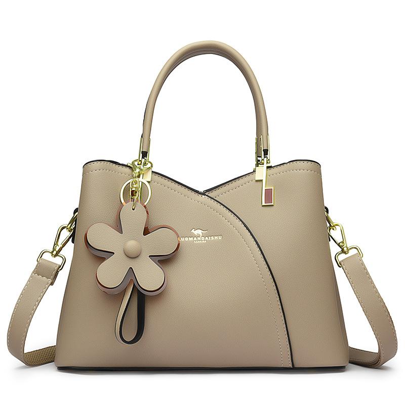 

Soft leather women s portable messenger bag, practical, free mother can messenger large-capacity bag абрикосовий