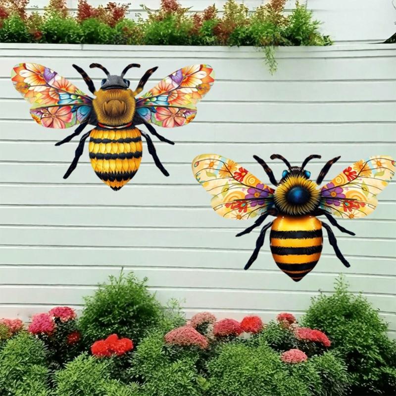 Creative Bees Wall Hanging Decoration For Garden Window Balcony And Outdoor Decoration Handcrafted With Rustproof Finish