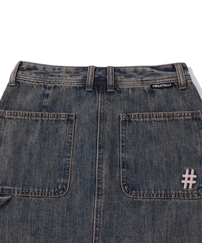 BEENTRILL Sunday Fatigue Denim Mini Skirt (Indigo)