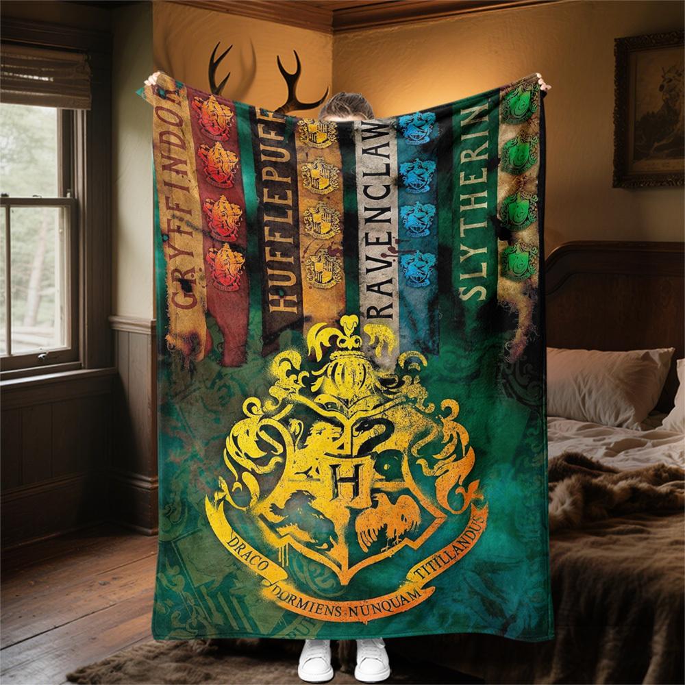 1pc Gryffindor Hufflepuff Ravenclaw Outdoor Flannel Throw Blanket All Season Soft Warmth,Home Decor 1031063