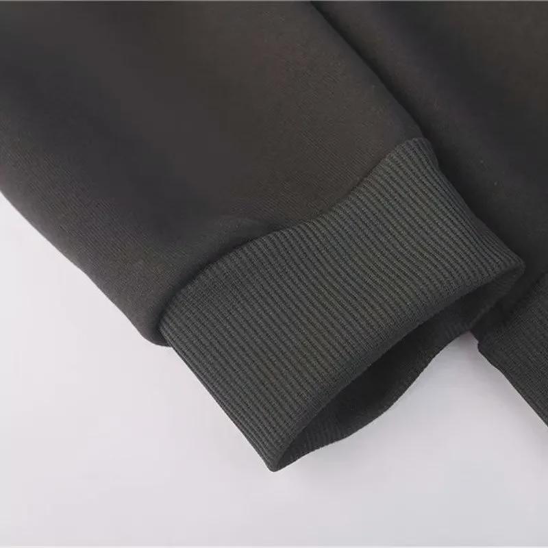 Pánská šedá silná sametová mikina s kapucí: Podzimní/Zimní Ležérní Sportovní Kardiganová Bunda Velké Velikosti