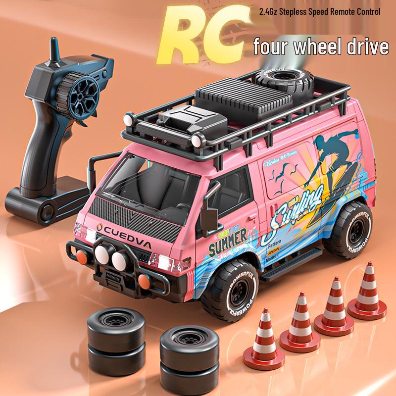 High-Speed RC Racing Van: 4WD, Drift, Rechargeable, Lights, Replaceable Tires, Off-Road Toy for Kids