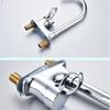 HUANGCHAO Brass Bathroom Basin Faucet with Curved Spout