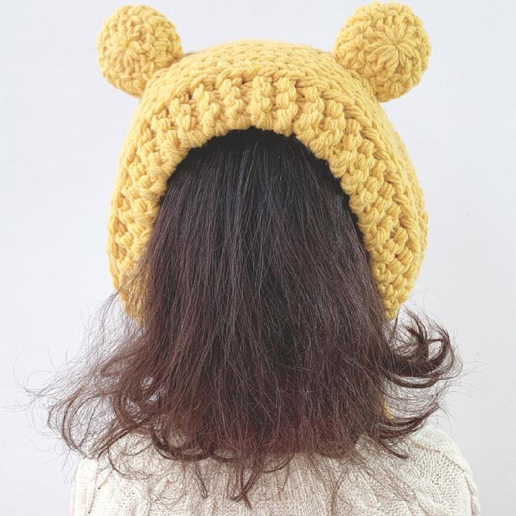 Cute for Frog Hat Big Ears Headgear Cartoon Knitted Hat Winter Warm Headdress