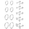 Stainless Steel European-American Style Stud & Hoop Earring Set