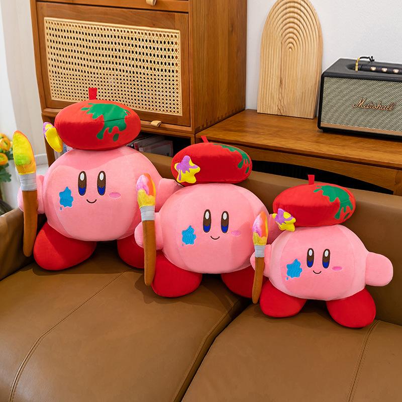 Grande taille Nouveau Kirby Peluche L'Artiste Mignonne Poupée en Peluche Dessin Animé Récompense Oreiller Grand Câlin Cadeau pour Enfants Anniversaire Décoration de Chambre