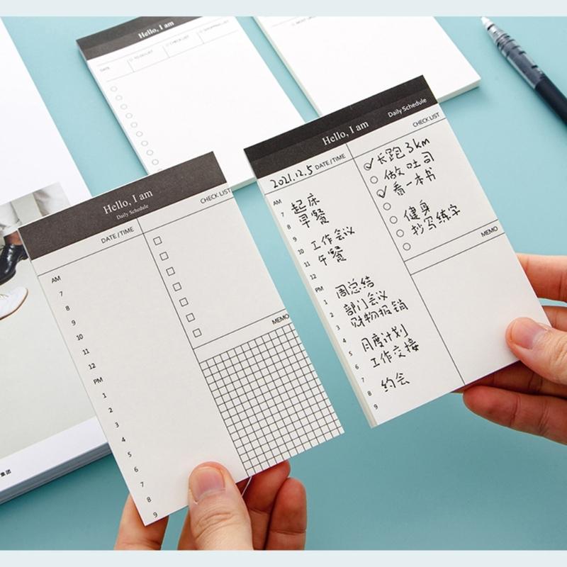Small Notebook Tearable 50 Sheets Unlined Daily Schedule Planner Notepads Checklist Writing Pad Memopad for Notes Plans