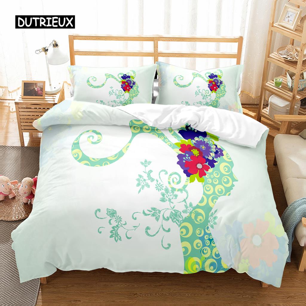 Romantisches Blumendesign Bettbezug-Set Alles Gute zum Frauentag Bettwäsche-Set Polyester 8. März Bettdeckenbezug Einzel- King-Size Für Mutter Geschenk