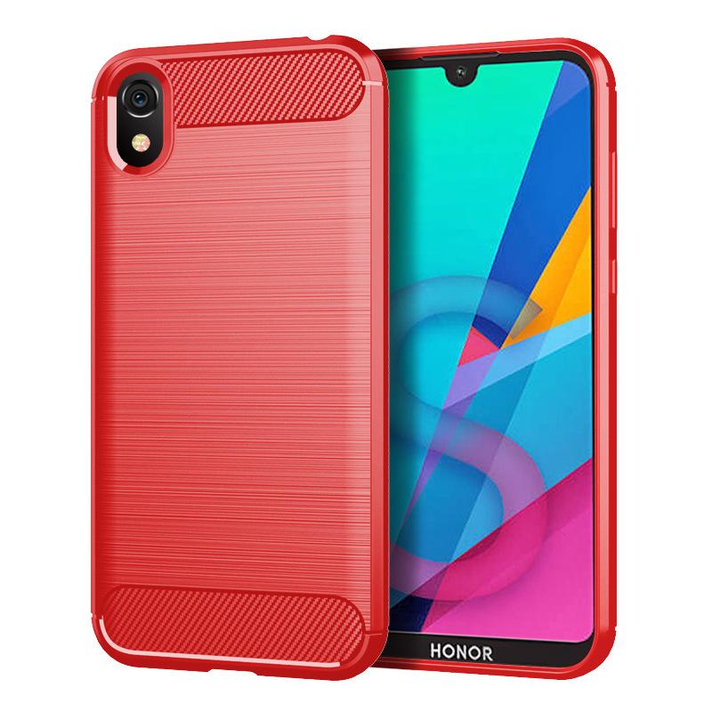 

Чохол із матовою текстурою для honor 8s Ударостійка задня кришка з вуглецевого волокна для Honor8S Силіконові чохли Huawey Coque Fundas Honor 8S червоний