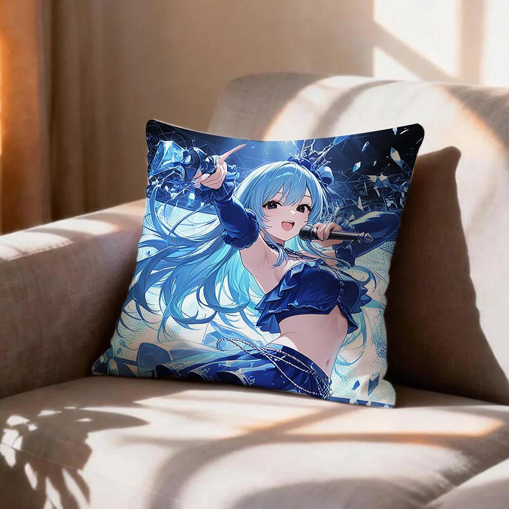 COOL Hoshimachi SSuisei Vtuber Pillow Case Pattern Printed Pillowcase For Living Room Sofa Cushion Cover